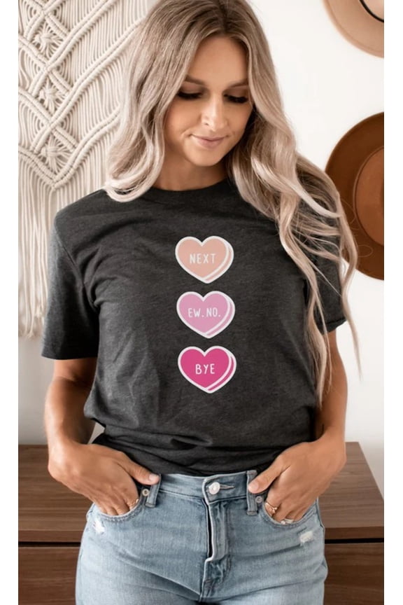 Next Ew No Bye Candy Heart PLUS SIZE Graphic Tee T-Shirt