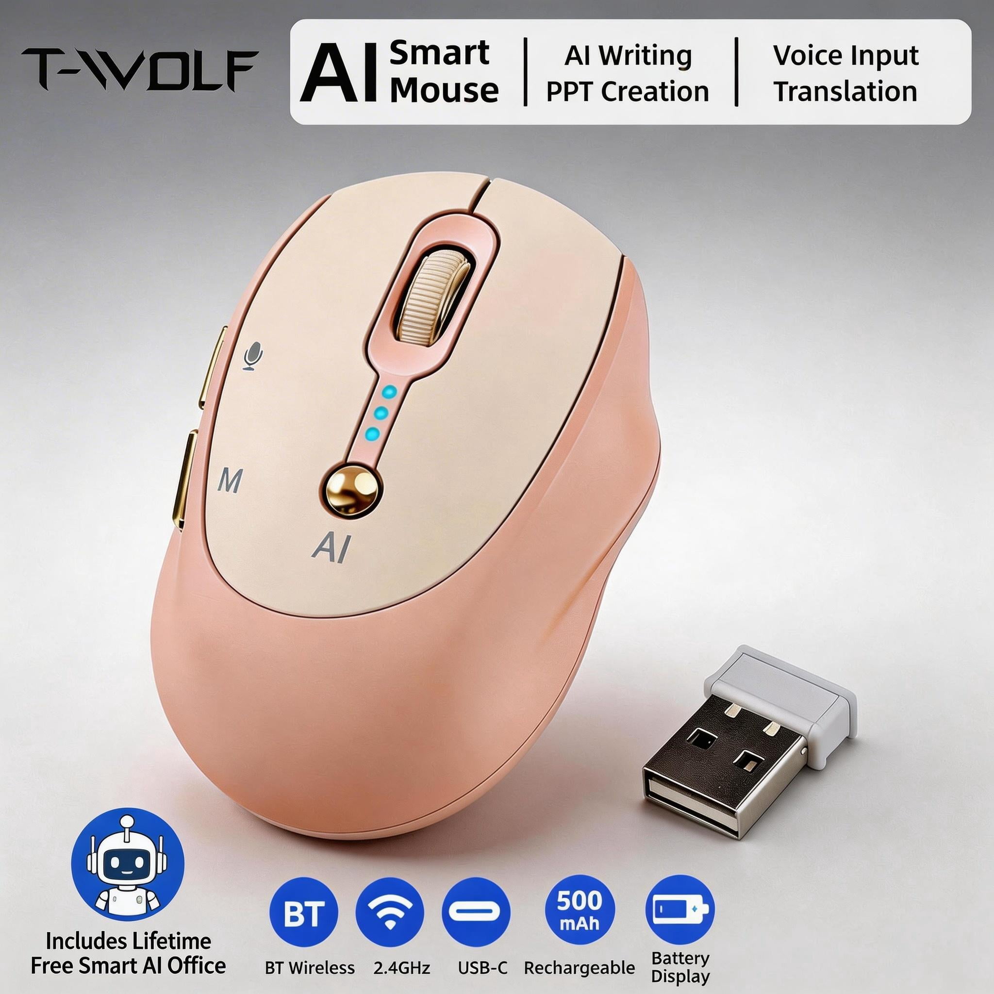 Next-Gen AI Voice Wireless Mouse,Includes Smart AI Office Assistant,One ...