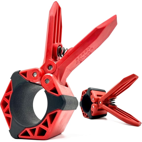 Next Gen Barbell Clips for crossfitters, Max Weight Capacity, Optimized Bar Locks for Olympic & Power Lifting (Red, Set of 2 Clamps)