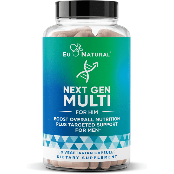 Next Gen Multi for Him Advanced Men’s Multivitamin Supplement – 26-in-1 Multiblend for Beard & Hair Growth, Men’s Reproductive Health, Metabolism, Heart, Skin, Prostate Support, More – 60 Capsules