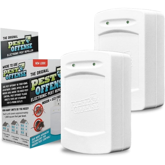 Next Gen PEST OFFENSE Electronic Pest Repeller For Indoor Pest Control (Effective For Roaches & Mice) - Perfect For Home, Office, Businesses & Warehouses!