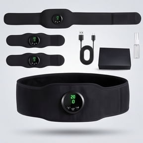 Next Gen Ultra Muscle Fitness AB Belt, Firming & Strengthening Workout Equipment for Abs, Arms, 12 Modes & 19 Intensity, for Home Gym, Office & Travel Use (Black)