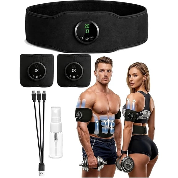 Next Gen Ultra Muscle Stimulator - Achieve Stronger, More Defined Muscles Faster, ABS Muscle Toner, 12 Modes & 19 Levels Portable AB Machine Trainer, Toning Fitness Belt for Core, Arms & Legs