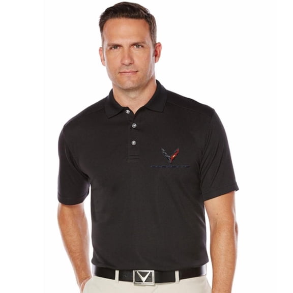 Next Generation C8 Corvette Callaway Dry Core Polo - Mens : Black Large