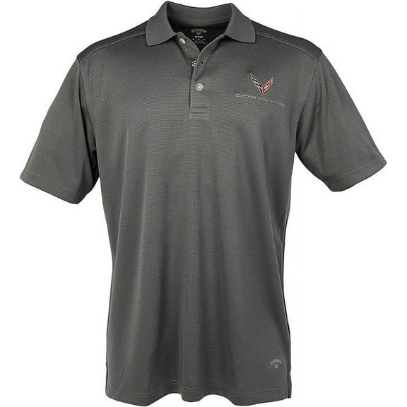 Next Generation C8 Corvette Callaway Dry Core Polo - Mens : Gray X-Large