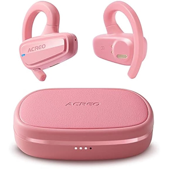 The Next Generation Open Ear Headphones, OpenBuds2025 Launched, True Wireless Earbuds with Earhooks, Bluetooth Workout Headphones, 18 Hours Playtime with Case, IPX7 Waterproof, Pink