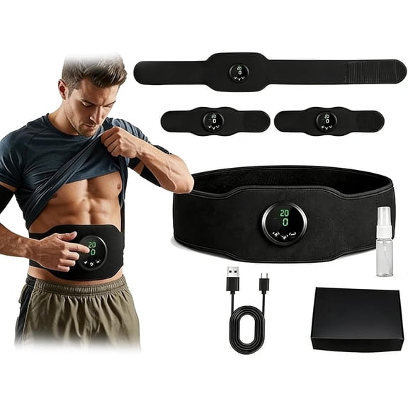 Next Generation Ultra Muscle Stimulator, Rechargeable EMS Belt AB Stimulator, for Office Men & Women Toning & Building Abs