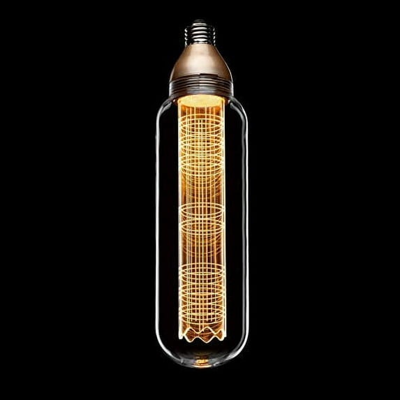 Next Glow Decorative LED Light Bulb E26 Medium Base, Laser-Cut Inner Pillar with Design, 4W, 2200K, T80 Clear Style Glow
