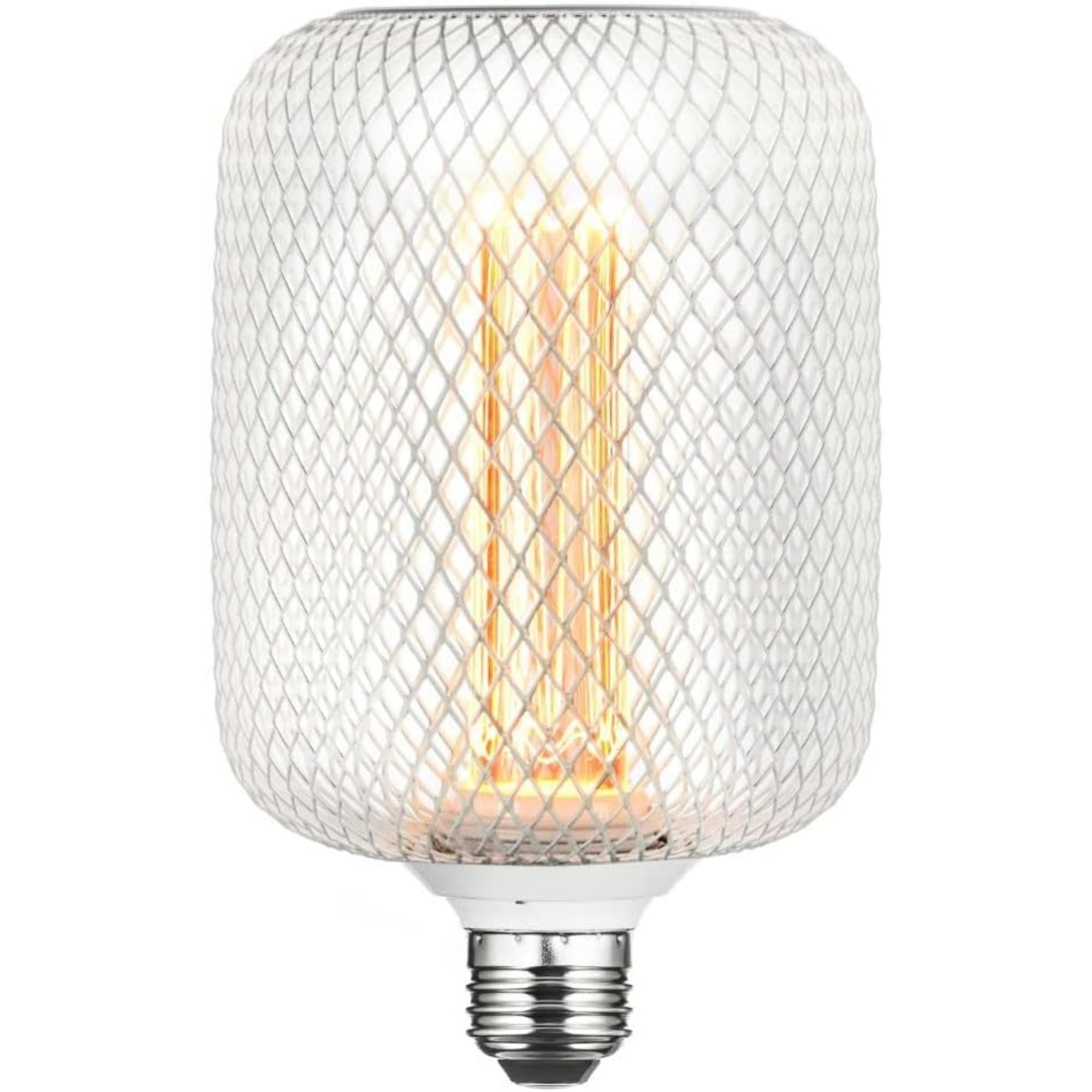 Next Glow Decorative Light Bulb, 3.5W E26 Metal Cage Cylinder LED Decorative Light Bulbs - White