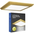 thumbnail image 1 of Next Glow Ultra Slim 7" LED Ceiling Light Fixture, 4000K Square, Dimmable Flush Mount Light, Brass, 1 of 7