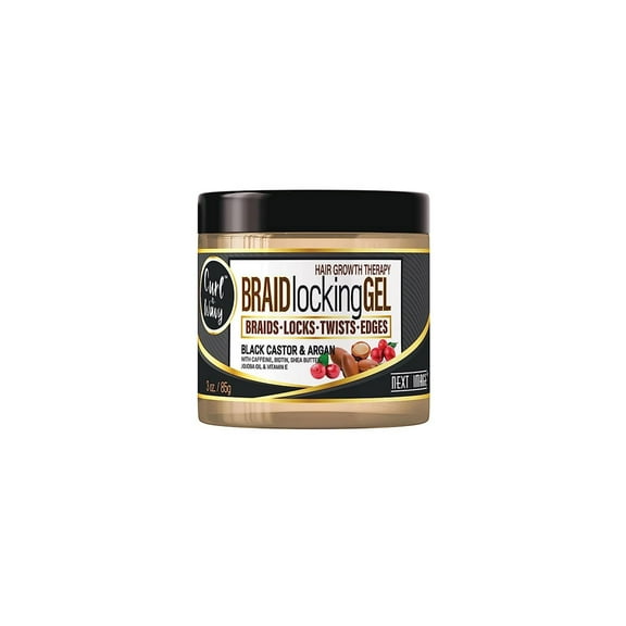 Next Image Braid Locking Gel, Black Castor and Argan, 3 Oz.
