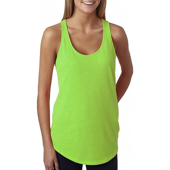 Next Level 6933 Ladies' French Terry Racerback Tank Neon Heather Green XL
