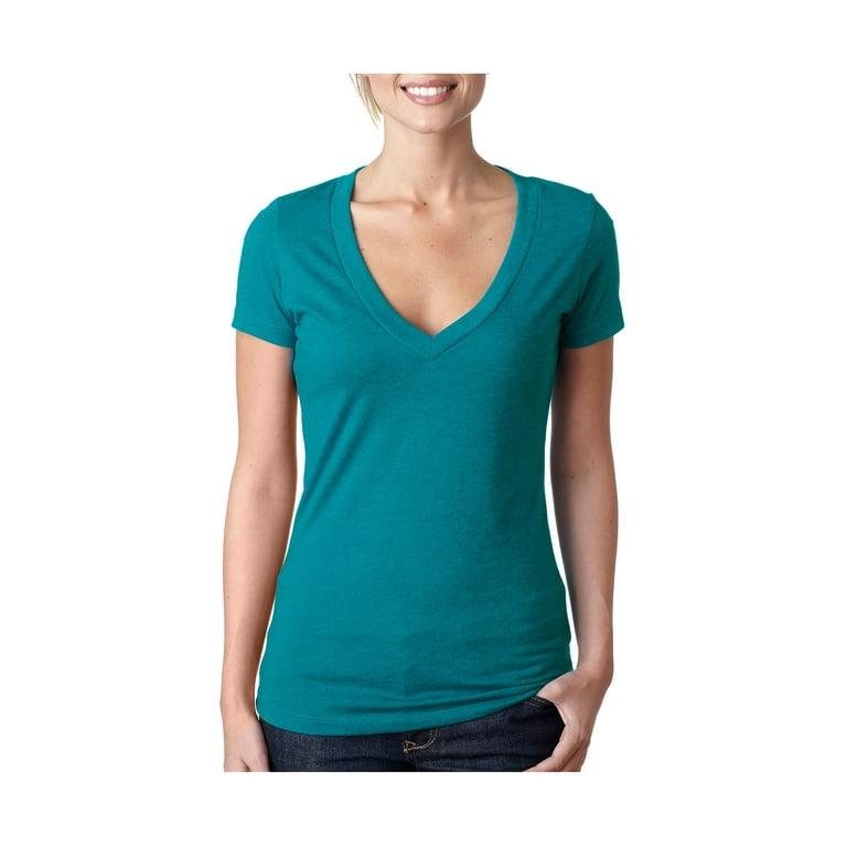 ladies deep v neck t shirts