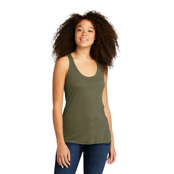 Next Level Ladies' Triblend Racerback Tank - MILITARY GREEN - M