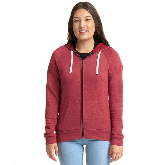 Ladies' PCH Raglan Zip Hoodie - HEATHER CARDINAL - S