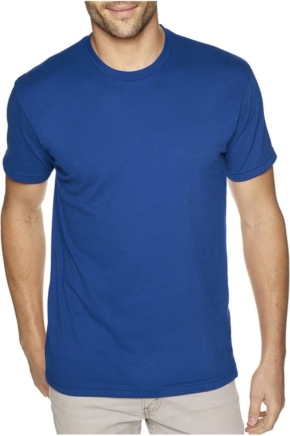 Men's Premium Fitted Sueded Crewneck T-Shirt, Royal, Large