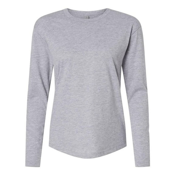Next Level B04418588 Women Cotton Relaxed Long Sleeve T-Shirt, Heather Grey - 3XL