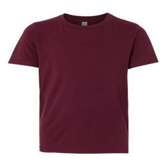 Next Level Boys' Maroon Cotton Premium Short-sleeved Crew T-shirt