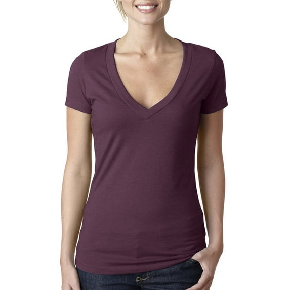 Next Level Apparel Women's CVC Deep V-Neck T-Shirt