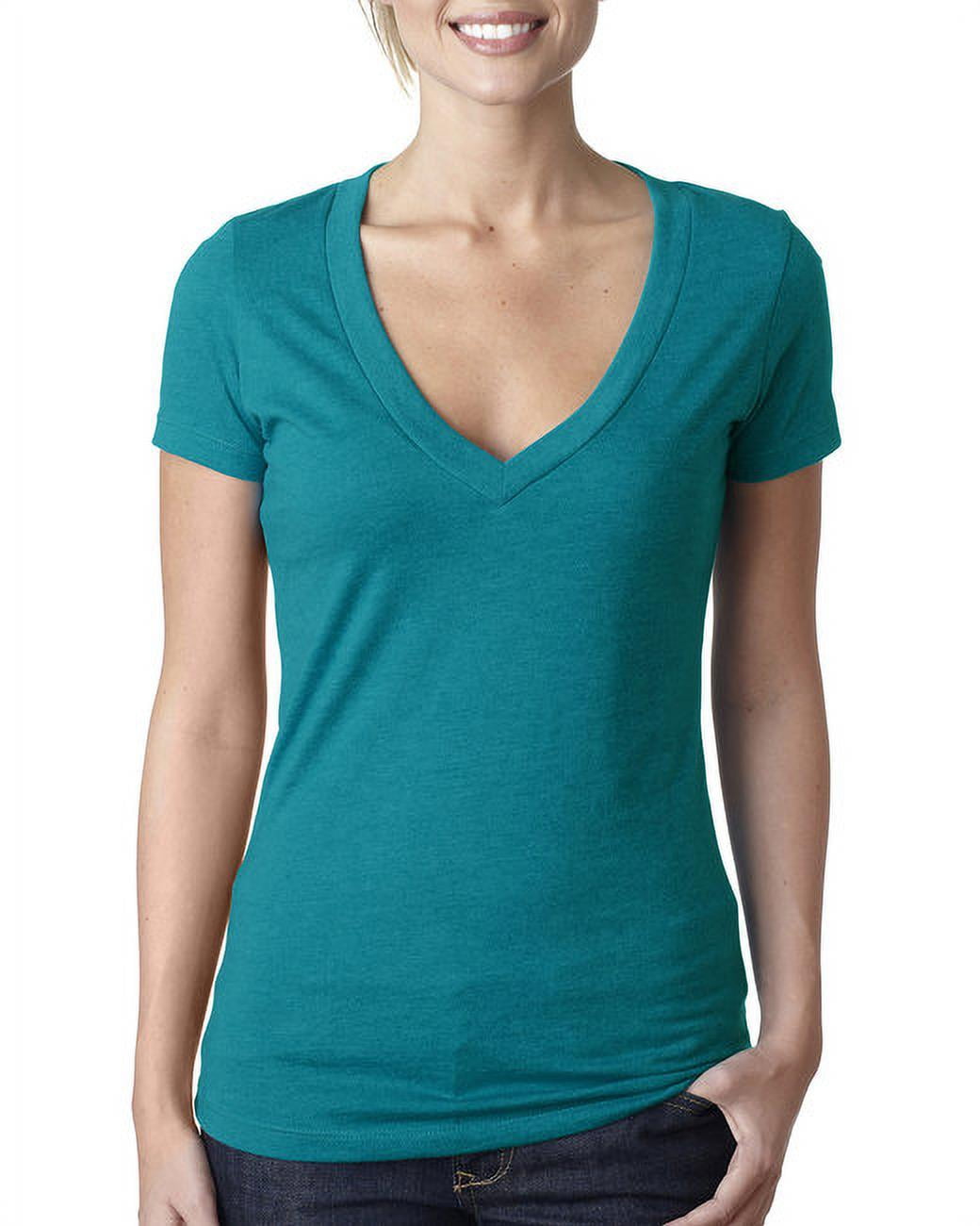 Next Level Apparel Women's CVC Deep V-Neck T-Shirt - Walmart.com