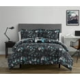 thumbnail image 1 of Next Level Dark Grey/Blue 4-Piece Microfiber Comforter Set - Full, 1 of 5