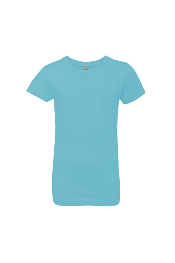 Next Level Girls’ Cotton Princess Short T-Shirt Soft Crewneck Tee Shirts (Cancun, XL)