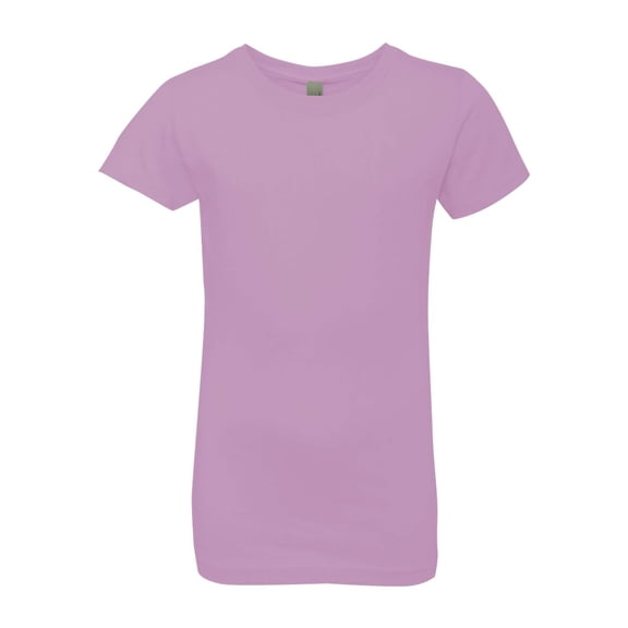 Next Level Girls’ Cotton Princess Short T-Shirt Soft Crewneck Tee Shirts (Lilac, L)