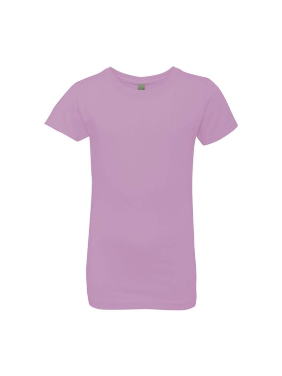 Next Level Girls’ Cotton Princess Short T-Shirt Soft Crewneck Tee Shirts (Lilac, S)