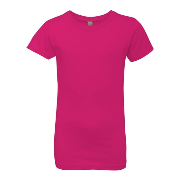 Next Level Girls’ Cotton Princess Short T-Shirt Soft Crewneck Tee Shirts (Raspberry, M)