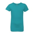 thumbnail image 1 of Next Level Girls’ Cotton Princess Short T-Shirt Soft Crewneck Tee Shirts (Tahiti Blue, L), 1 of 7