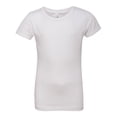 thumbnail image 1 of Next Level Girls’ Cotton Princess Short T-Shirt Soft Crewneck Tee Shirts (White, L), 1 of 7