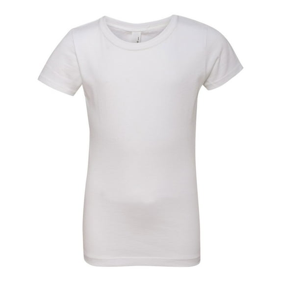 Next Level Girls’ Cotton Princess Short T-Shirt Soft Crewneck Tee Shirts (White, XL)