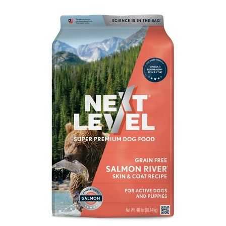 Next Level, Grain Free Salmon River® Skin & Coat Recipe, Dry Dog Food, 40 lbs