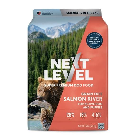 Next Level Salmon River Grain-Free Skin & Coat Recipe Dry Dog Food, 15 lb Bag