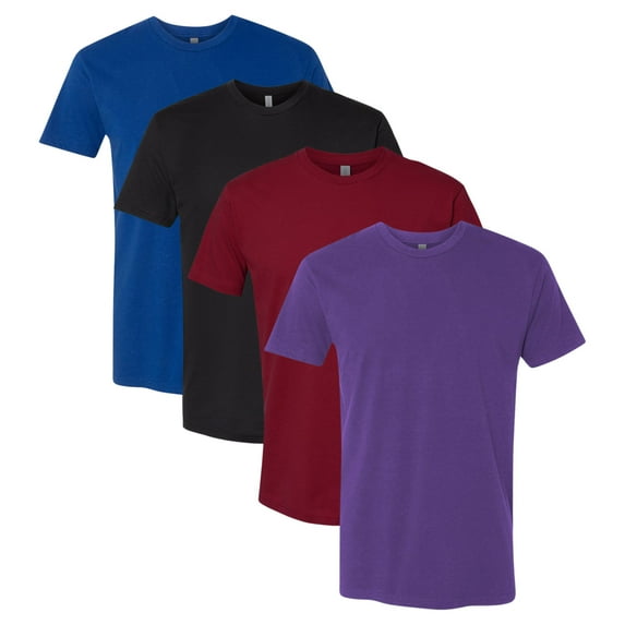 Next Level Men’s 100% Cotton T-Shirts Solid Color Bulk Wholesale Packs Tees for Printing or Everyday Wear (Dark Color 4 Pack, M)