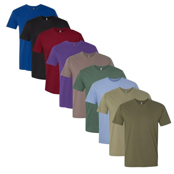 Next Level Men’s 100% Cotton T-Shirts Solid Color Bulk Wholesale Packs Tees for Printing or Everyday Wear (Dark Color 9 Pack, S)