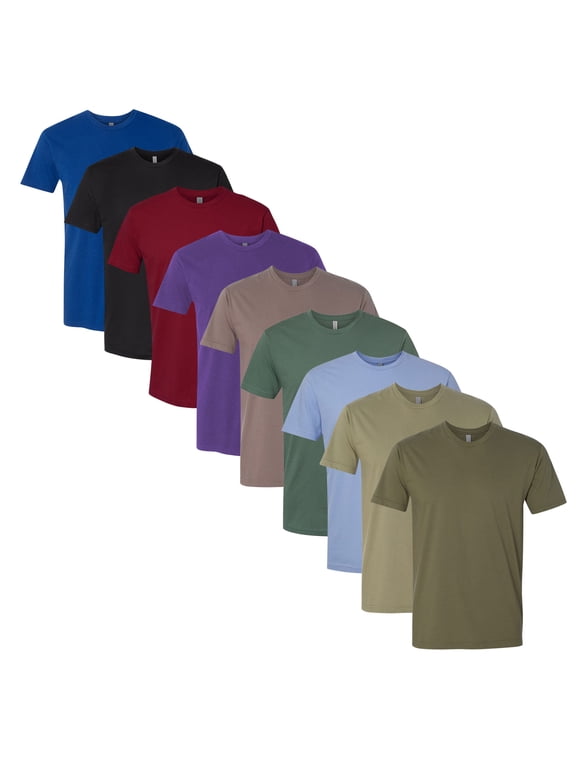 Next Level Men’s 100% Cotton T-Shirts Solid Color Bulk Wholesale Packs Tees for Printing or Everyday Wear (Dark Color 9 Pack, XL)