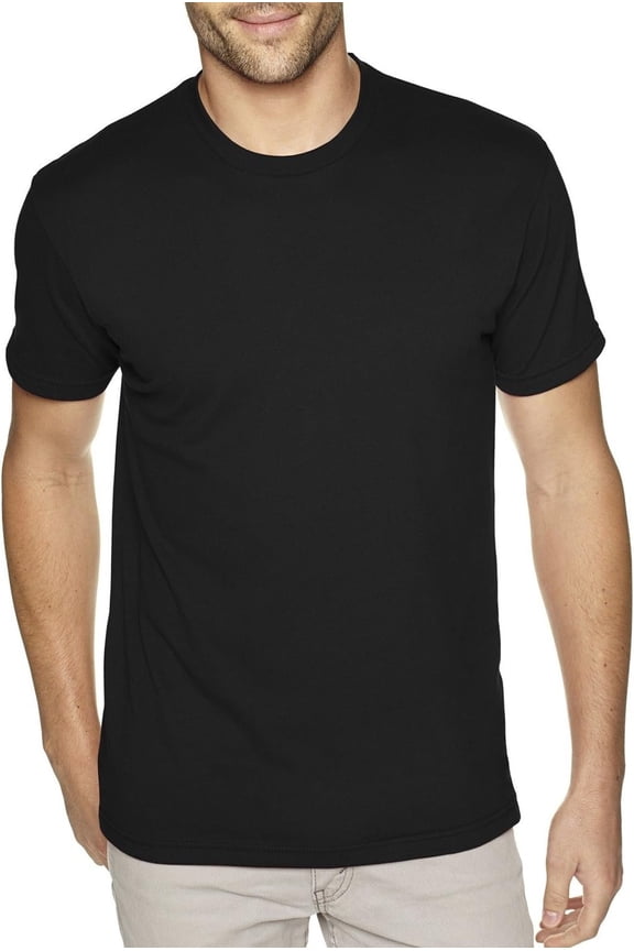 Next Level Men's Premium Fitted Sueded Crew, Blk, Small