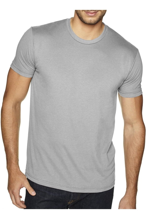 Next Level Men's Premium Fitted Sueded Crew, Light Gray, Medium