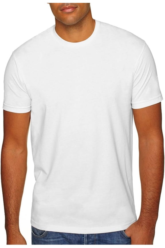 Next Level Men's Premium Fitted Sueded Crew, Wht, Small