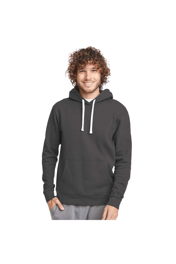 Next Level Men's Santa Barbara Hoodie Sweatshirt 80/20 Cotton/Polyester Fleece Pullover Comfy Sweater (Heavy-Metal, 3XL)