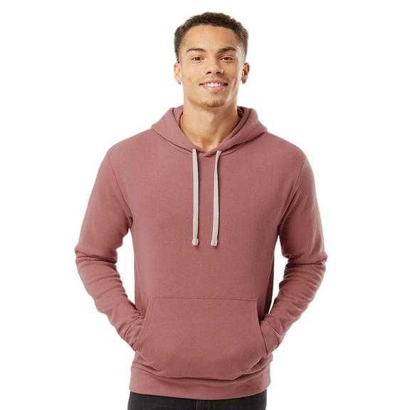 Next Level Men's Santa Barbara Hoodie Sweatshirt 80/20 Cotton/Polyester Fleece Pullover Comfy Sweater (Mauve, S)