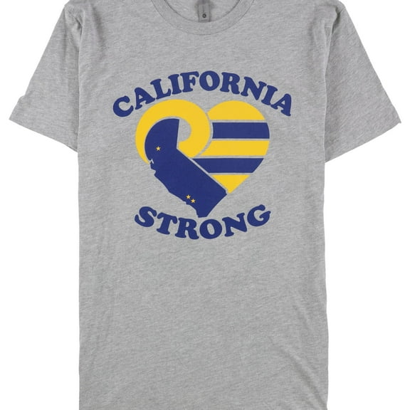 Next Level Mens California Strong Graphic T-Shirt, Grey, Medium