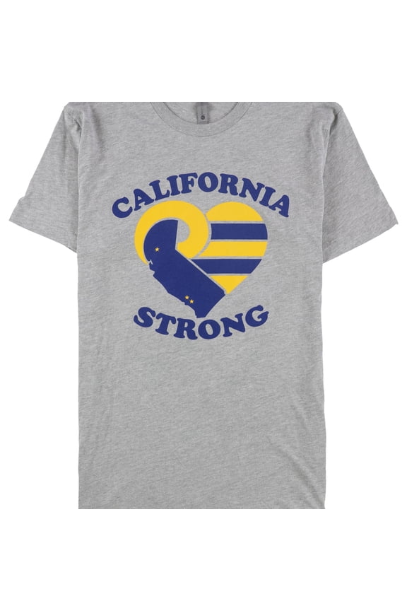 Next Level Mens California Strong Graphic T-Shirt, Grey, X-Large