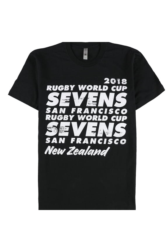 Next Level Mens Rugby 2018 World Cup Sevens Graphic T-Shirt, Black, Small
