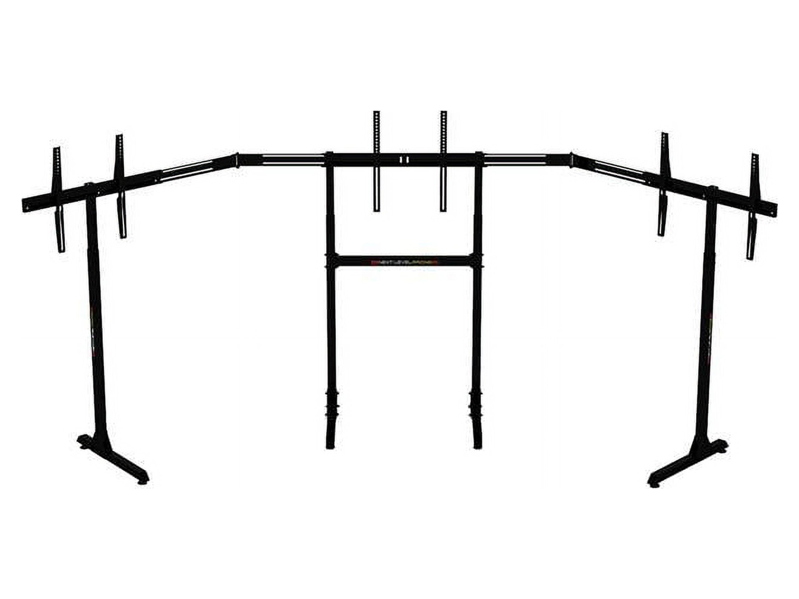 Black Adjustable Free-Standing Triple Monitor Stand