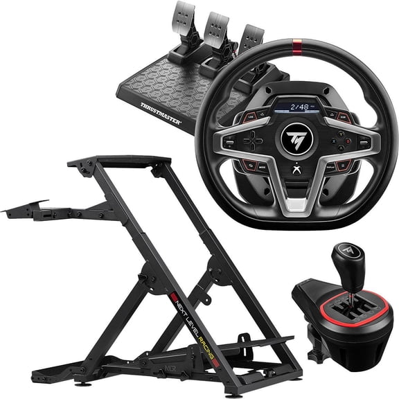 Next Level Racing Wheel Stand 2.0, Bundle with T248 Racing Wheel, T3PM Pedals and TH8S Add-On Shifter