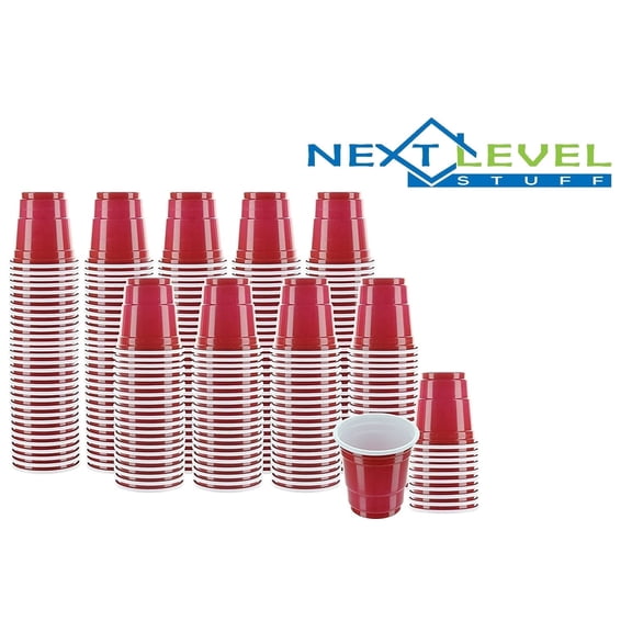 2 oz Red Plastic Shot Cups, 240 Disposable Mini Cups for Parties, Jello Shots and Tastings