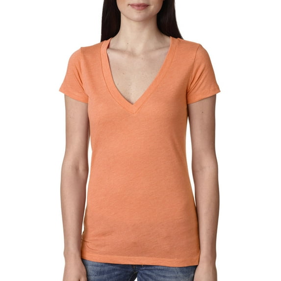 Next Level Tri-Blend Deep V (6740) Vintage Light Orange, 2XL