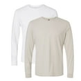 thumbnail image 1 of Next Level Unisex CVC Long Sleeve T-Shirt 60/40 Ring-spun Cotton/Polyester Classic Tee Shirts (Sand+White 2 Pack, XL), 1 of 8